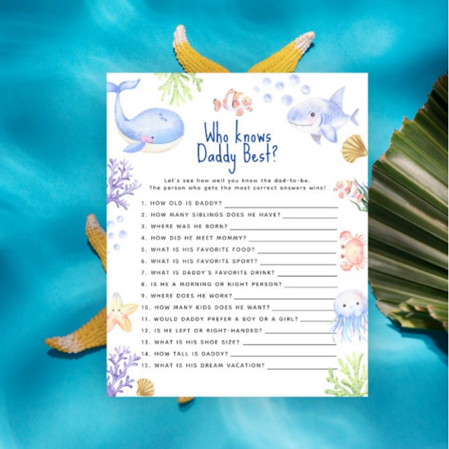 Sous la mer Jeu Qui connaît papa mieux (Créateur téléchargé)
