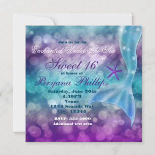 Sous la mer MERMAID Tail Fin Partie Invitation