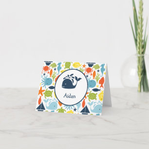 Sous la mer, Nautique Anniversaire Merci Note