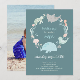Sous la mer Photo Invitation premier anniversaire