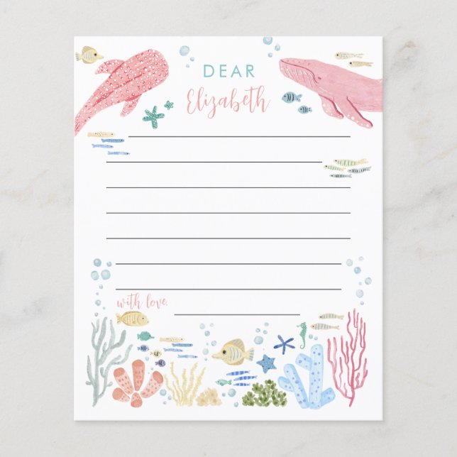 Sous la mer Pink Ocean Animaux Temps Capsule (Devant)