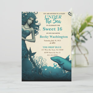 Sous la mer Sirène douce 16 Invitation