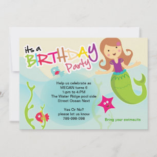 Sous la mer sirène invitation fête d'anniversaire
