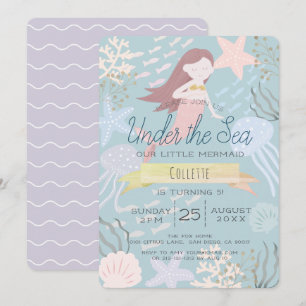 Sous la mer Sirène mer Gree Invitation d'anniversa