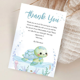 Sous la mer Tortue Baby Shower Garçon Merci