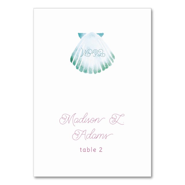 Sous la mer Whimsical Watercolor Nom Carte de lieu (Par défaut)