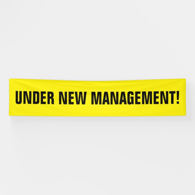 Sous la nouvelle gestion signe de bannière jaune n (Horizontal)
