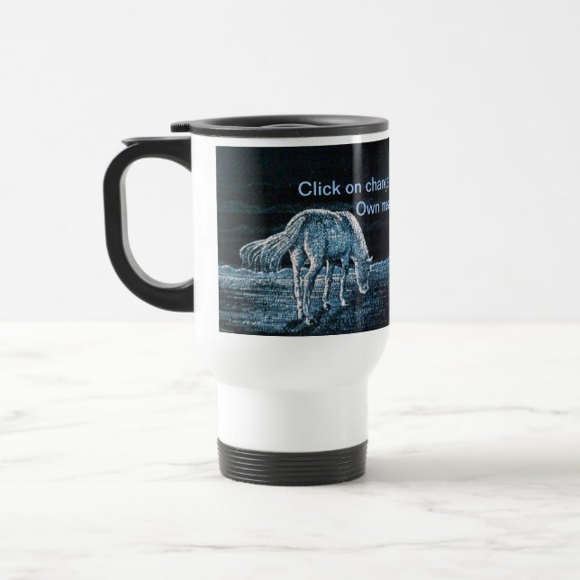 Sous la tasse de voyage de message de cheval de (Gauche)