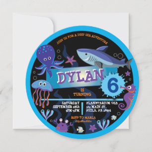 SOUS L'Aquarium SEA Invitation de fête d'anniversa