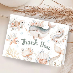 Sous Le Baby shower De Mer Fille Pliée Merci