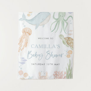 Sous le Baby shower de mer fond tapisserie