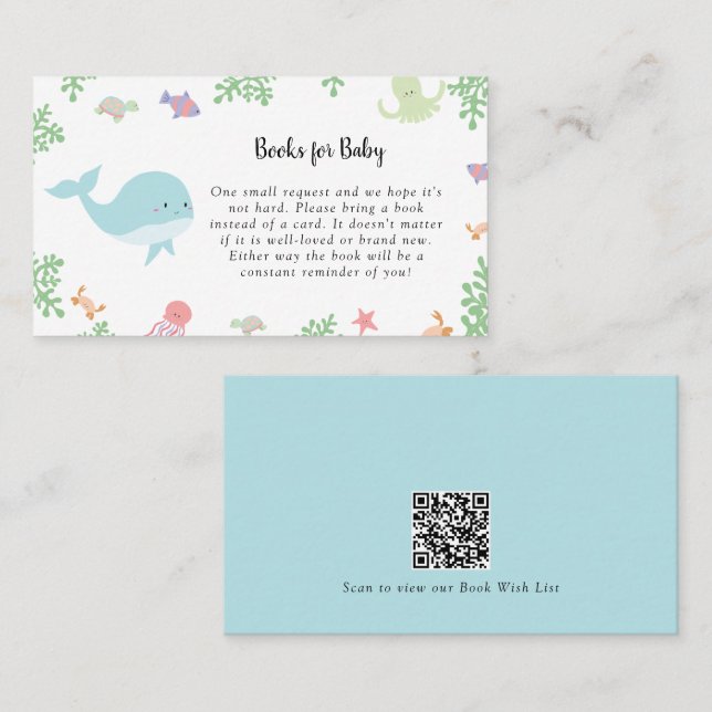 Sous le Baby shower marin Devinez combien de carte (Devant / Derrière)