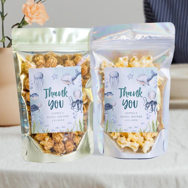 Sous le Baby shower marin Étiquettes alimentaires (Créateur téléchargé)