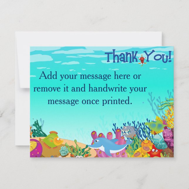 Sous le carte de remerciements de mer (Devant)