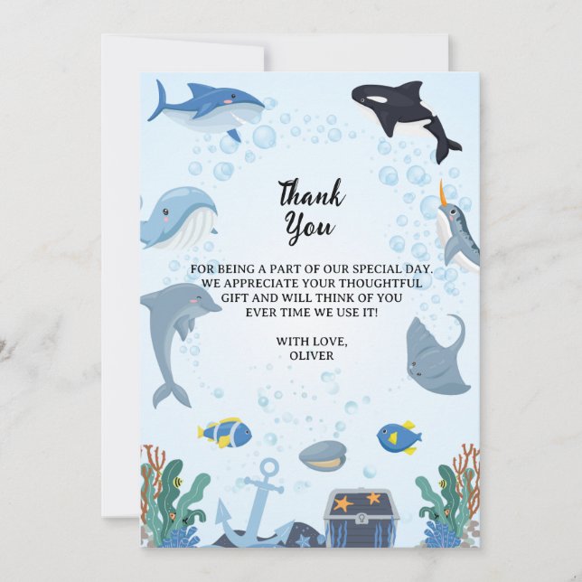 Sous le Carte de remerciements des invitations d'a (Devant)