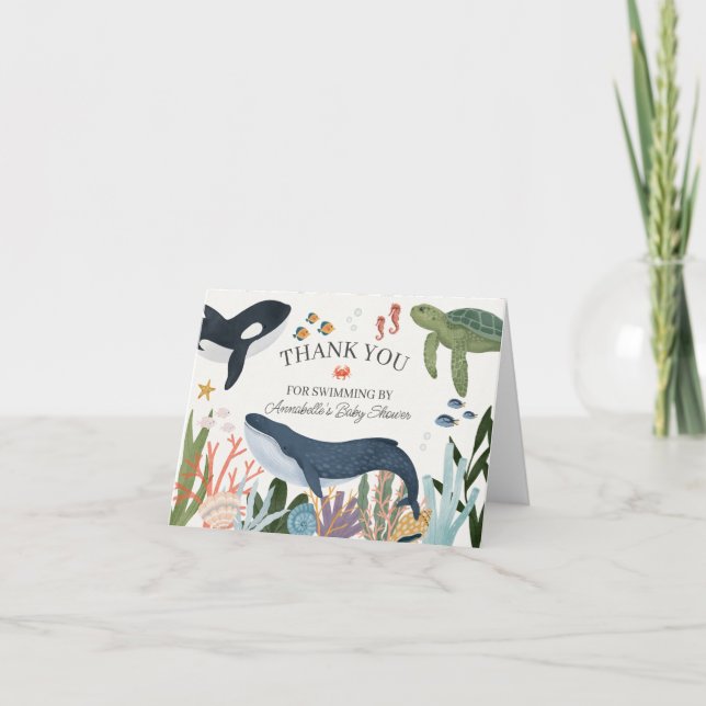 Sous le Carte de remerciements du Baby shower mari (Devant)