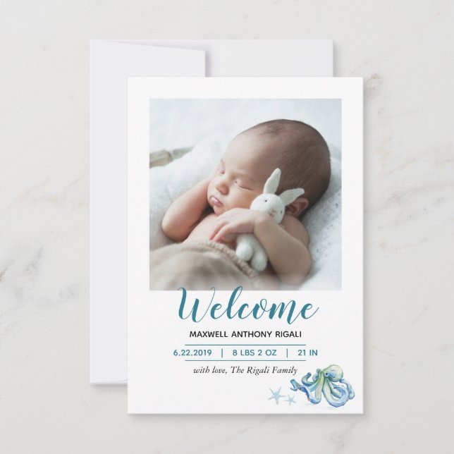 Sous le Faire-part de naissance marin (Devant)