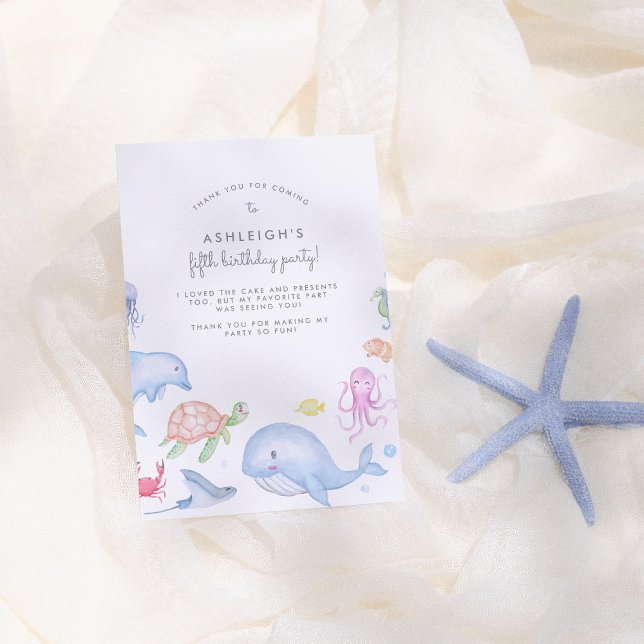 Sous le Merci de fête d'anniversaire de la mer (Créateur téléchargé)