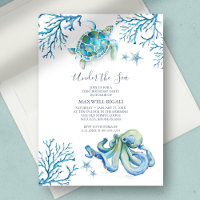 Sous le Sea Boy 1er anniversaire Invitation