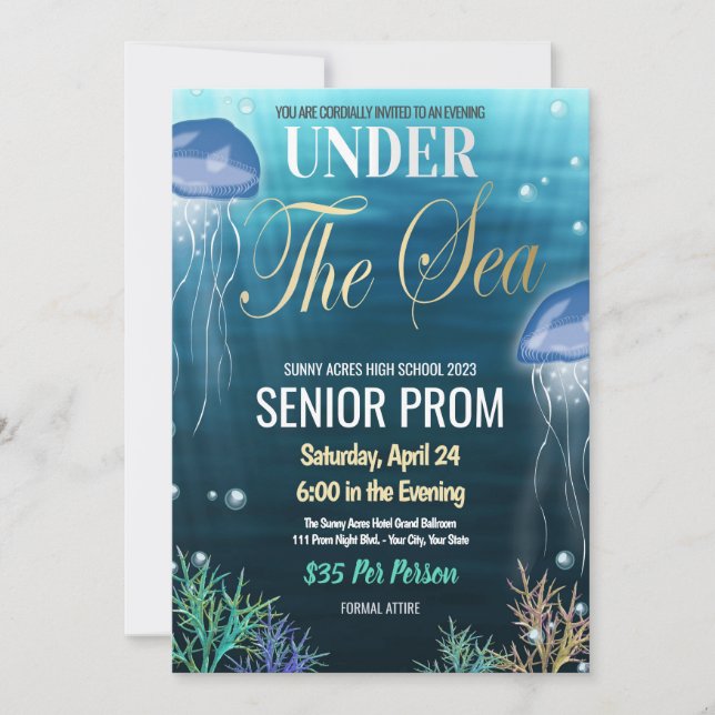 Sous le Sea Prom High School Dance Invitation (Devant)