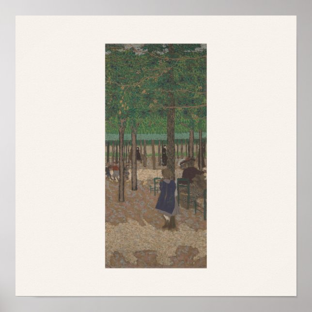 Sous les Arbres par Manet - Affiche Carrée (Devant)