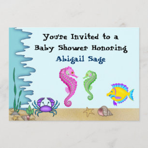 Sous les Baby showers marins Invitations neutres