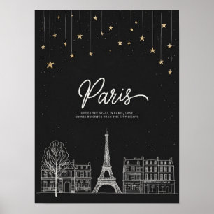 Sous les étoiles à Paris I Poster