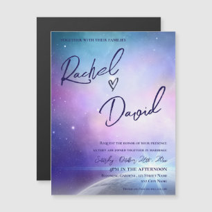 Sous les étoiles violet rose Mariage de la typogra