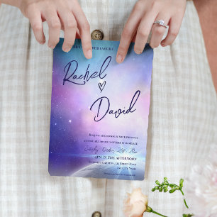 Sous les étoiles violet rose Mariage de la typogra