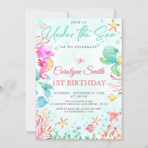Sous Les Invitations D'Anniversaire De La Mer