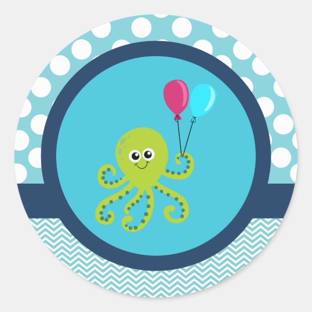 Sous les stickers de pieuvre de mer - Fête Faveurs (Devant)