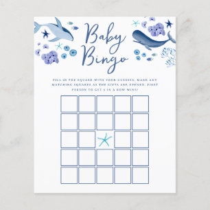 Sous l'océan jeu de bingo bébé baleine garçon bleu
