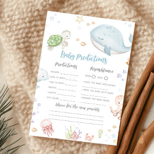 Sous l'océan Jeu de Prédictions pour Baby Shower