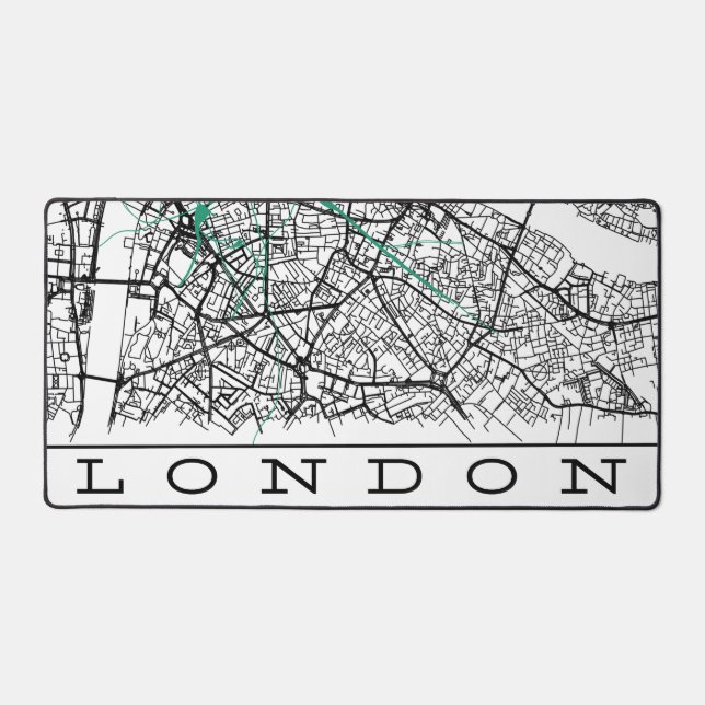Sous-main de bureau de Londres cartographié (Recto)