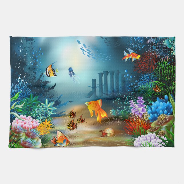 Sous-marin 4 serviettes de cuisine (Horizontal)