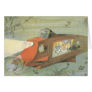 Sous-marin de vapeur de science-fiction vintage en