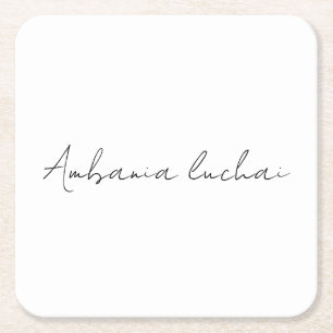 Sous-verre carré créatif en calligraphie blanche c
