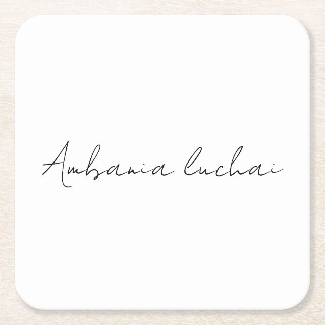 Sous-verre carré créatif en calligraphie blanche c (Devant)