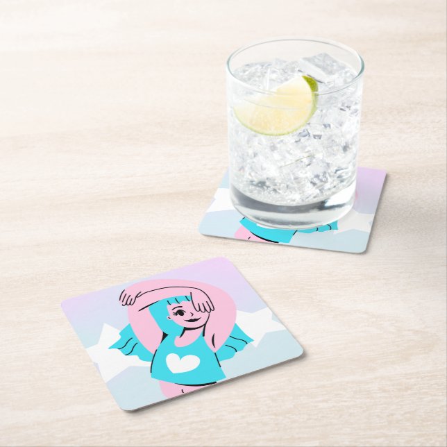 sous-verre d'art trans sur papier (En situation)