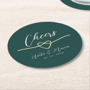 Sous-verre de boisson de tour de mariage Cheers