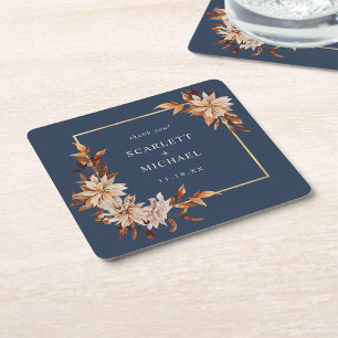 Sous-verre de mariage couleur bleu marine