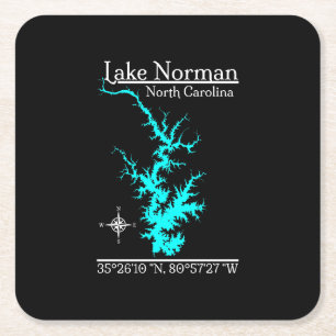 Sous-verre des coordonnées du lac Norman en Caroli