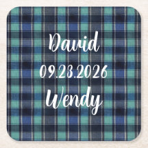 Sous-verre en papier à carreaux tartan personnalis