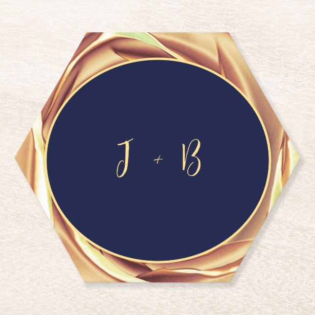 Sous-verre en papier à impression de rose métallis (Devant)