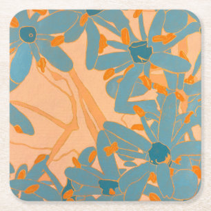 Sous-verre en papier à motif contemporain de feuil