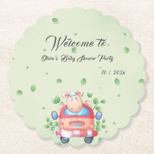 Sous-verre en papier Baby Shower avec un adorable 