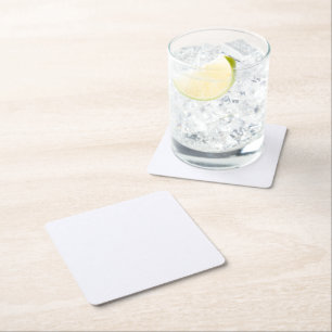 Sous-verre en papier carré blanc fantôme