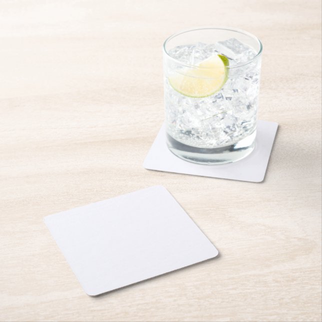 Sous-verre en papier carré blanc fantôme (En situation)