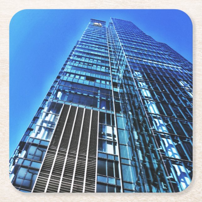 Sous-verre en papier de bâtiment industriel bleu (Devant)