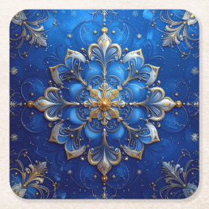 Sous-verre en papier décoratif bleu pour les fêtes